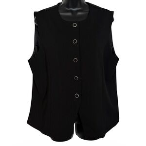 Soho Apparel Vest Button Front Black Silver Accent Buttons Women’s Size XL